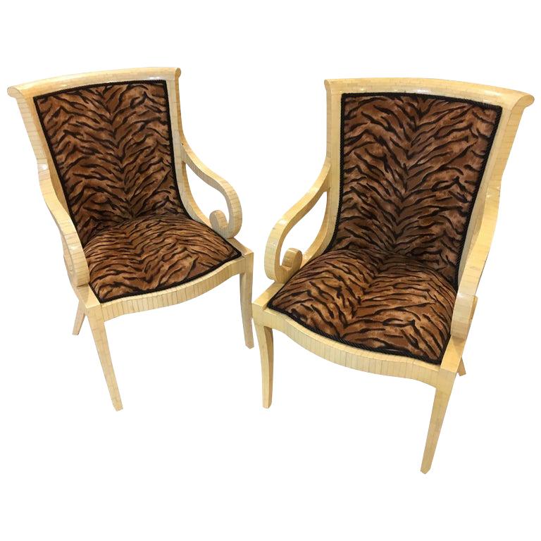Enrique Garcel Off-White Bone Lounge Chair or Armchair, a Pair 
