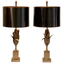 Vintage Pair of "Epi De Maïs" Table Lamps by Maison Charles & Fils, circa 1960