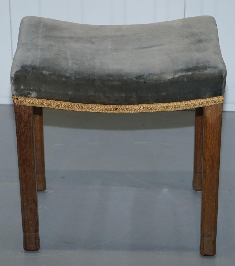 Pair of ER II 1953 Queen Elizabeth II Coronation Stools Regal Velvet