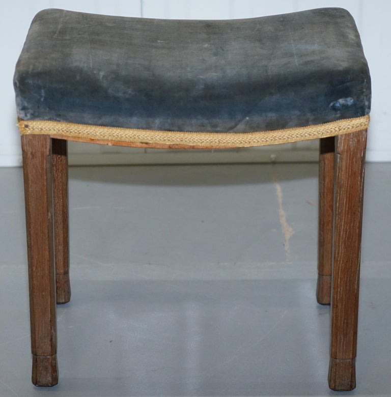 Pair of ER II 1953 Queen Elizabeth II Coronation Stools Regal Velvet
