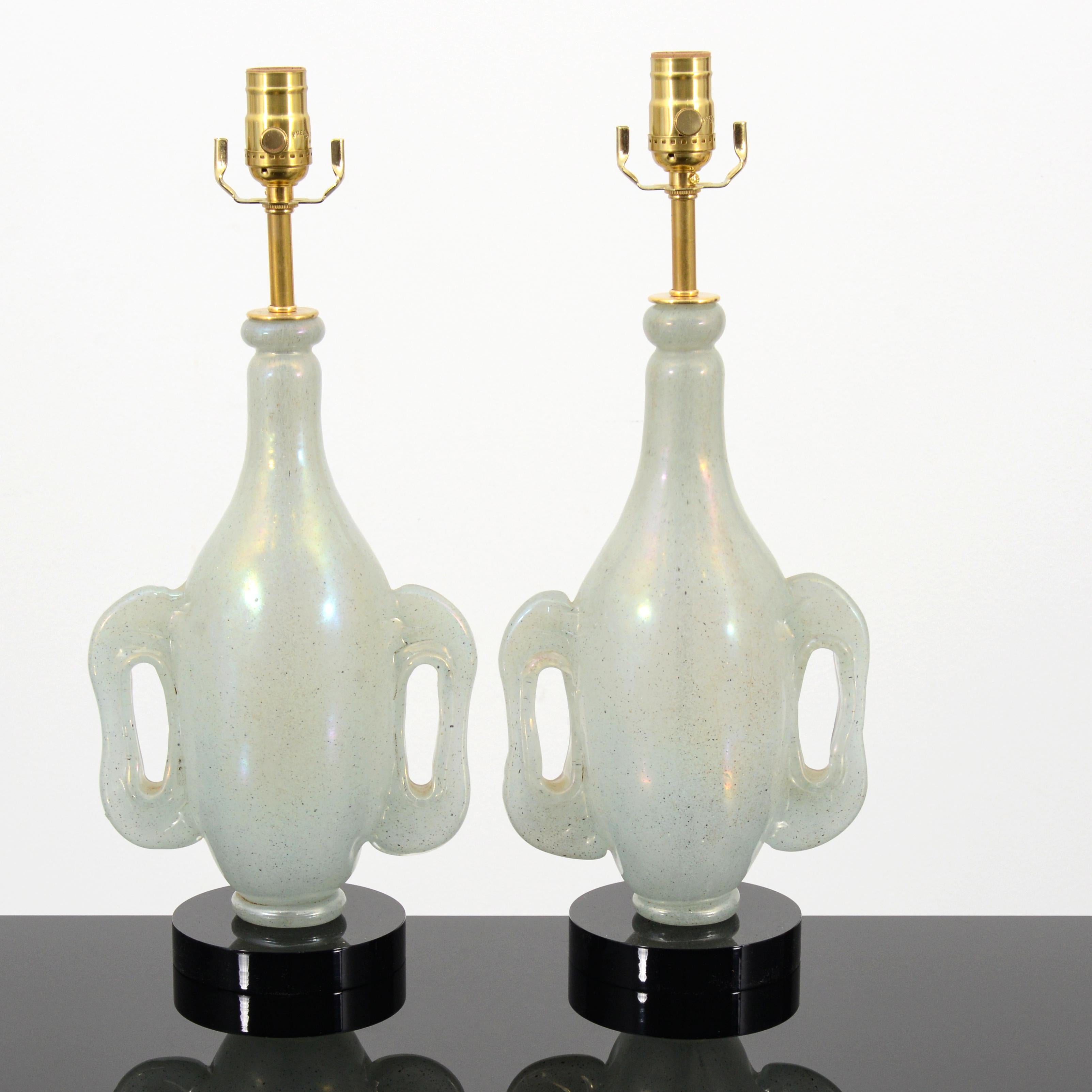 Artist/Designer; Manufacturer: Ercole Barovier (Italian, 1889-1974); Barovier & Toso (Italy)
Marking(s); notes: no marking(s) apparent
Materials: glass, metal
Dimensions (H, W, D): 19.5