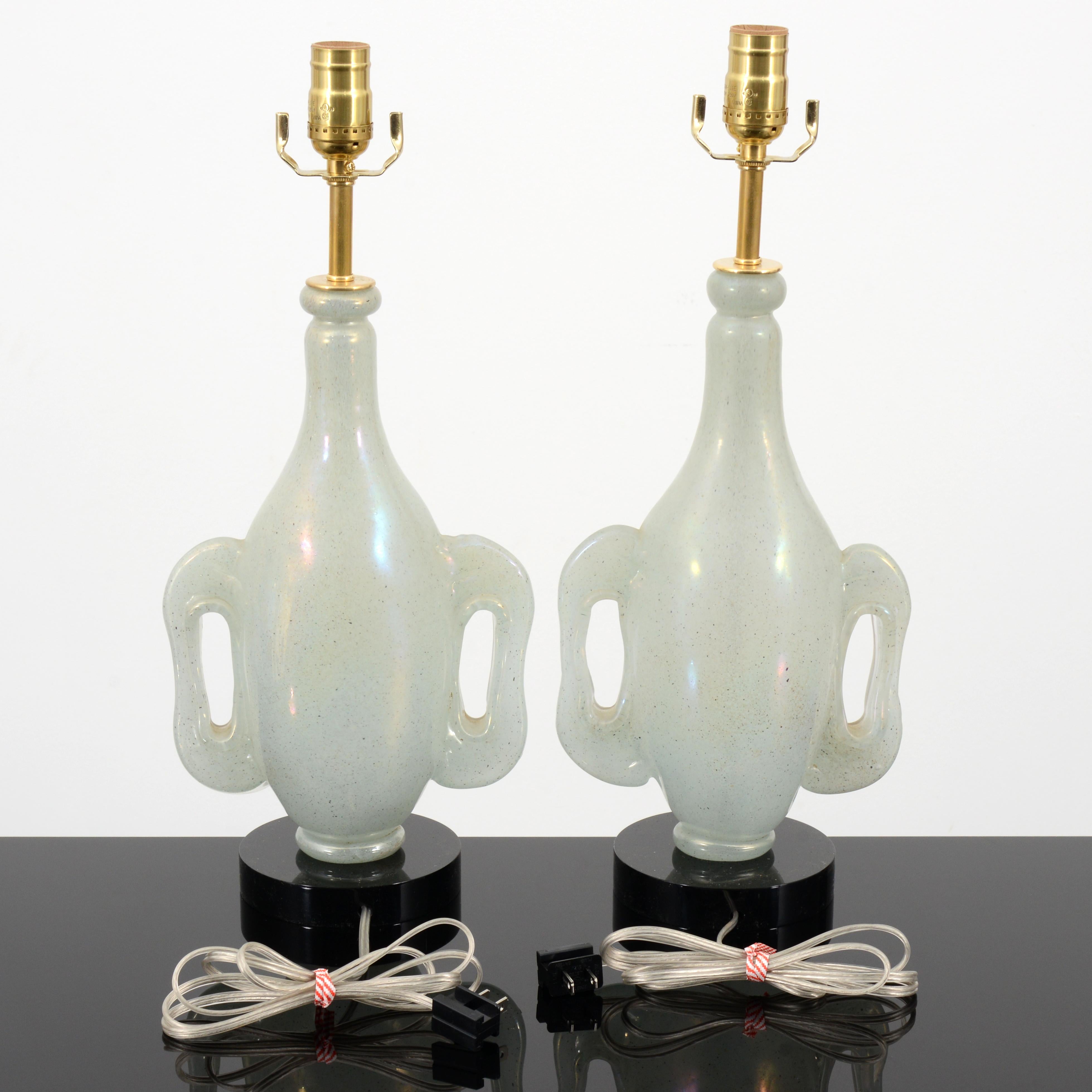 Pair of Ercole Barovier EUGENEO Lamps Italiano en venta
