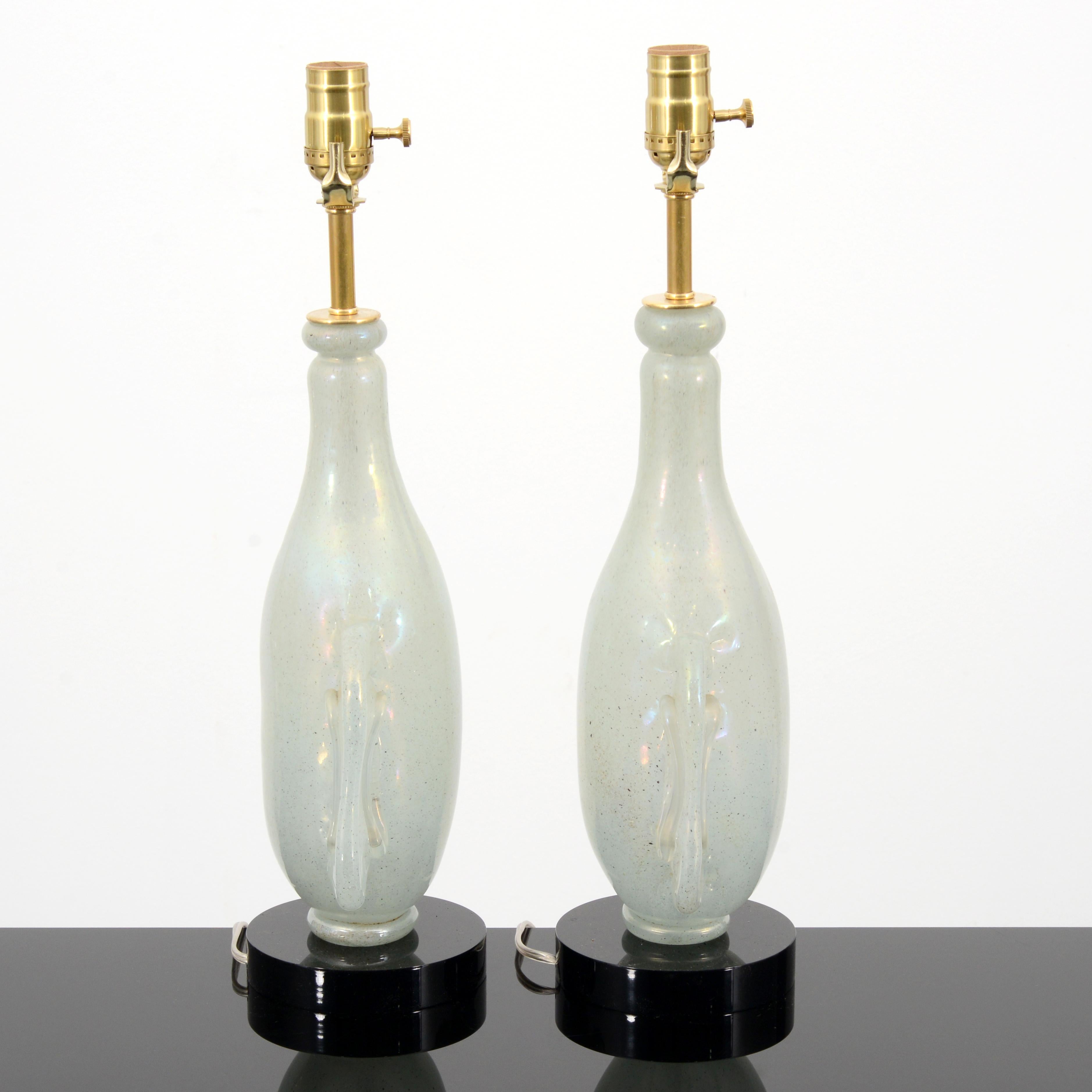 Pair of Ercole Barovier EUGENEO Lamps mediados del siglo XX en venta