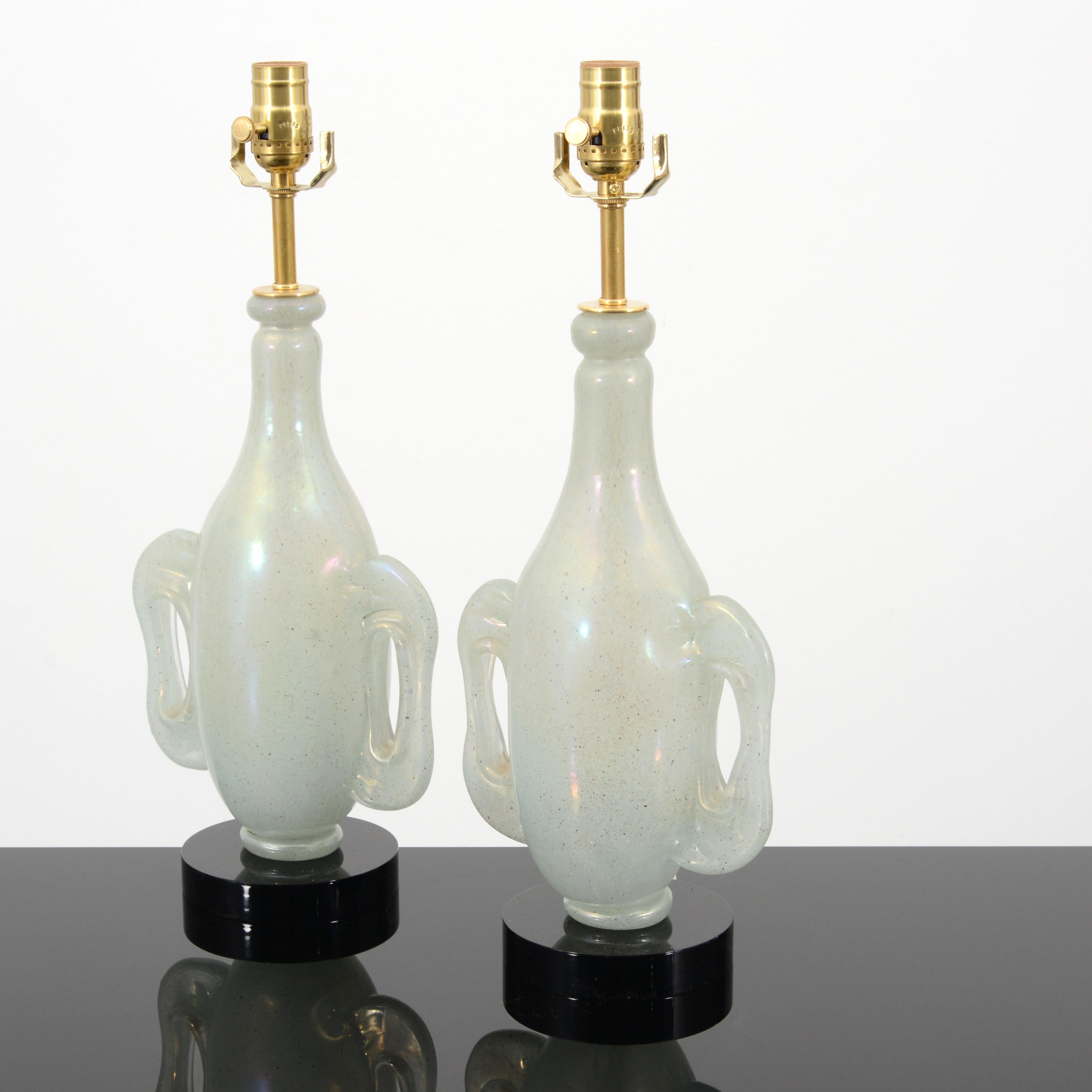 Pair of Ercole Barovier EUGENEO Lamps en venta 2