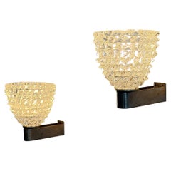 Pair of Ercole Barovier for Barovier & Toso “Rostrato” Glass Wall Sconces, 1940s