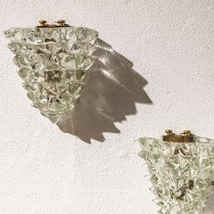 Pair of Ercole Barovier Rostrato Sconces for Barovier & Toso, Italy 1940s