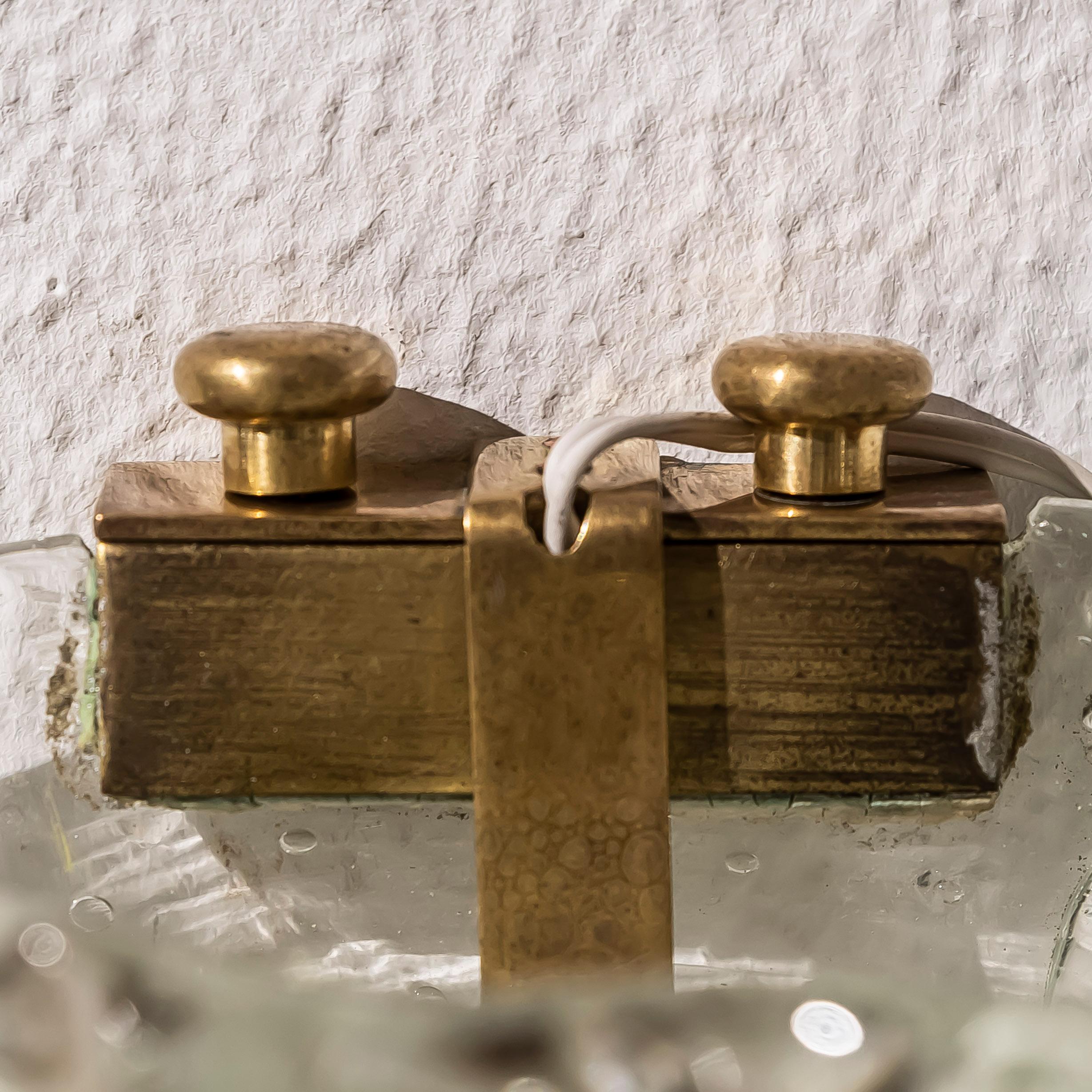 Brass Pair of Ercole Barovier Rostrato Sconces, Italy 1940s For Sale