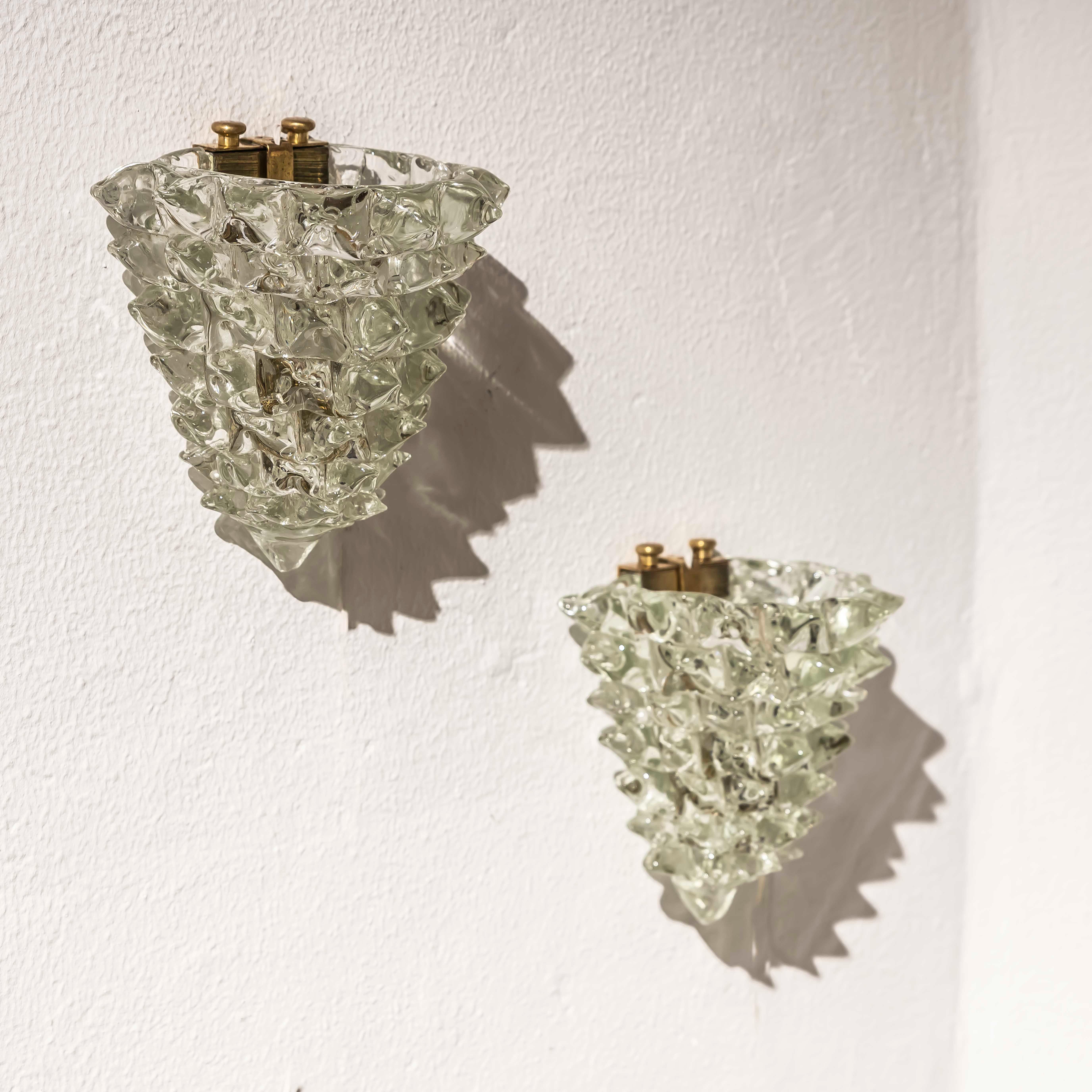 Pair of Ercole Barovier Rostrato Sconces, Italy 1940s For Sale 2