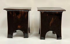 Pair of Eric O'Leary Glazed Ceramic Stools