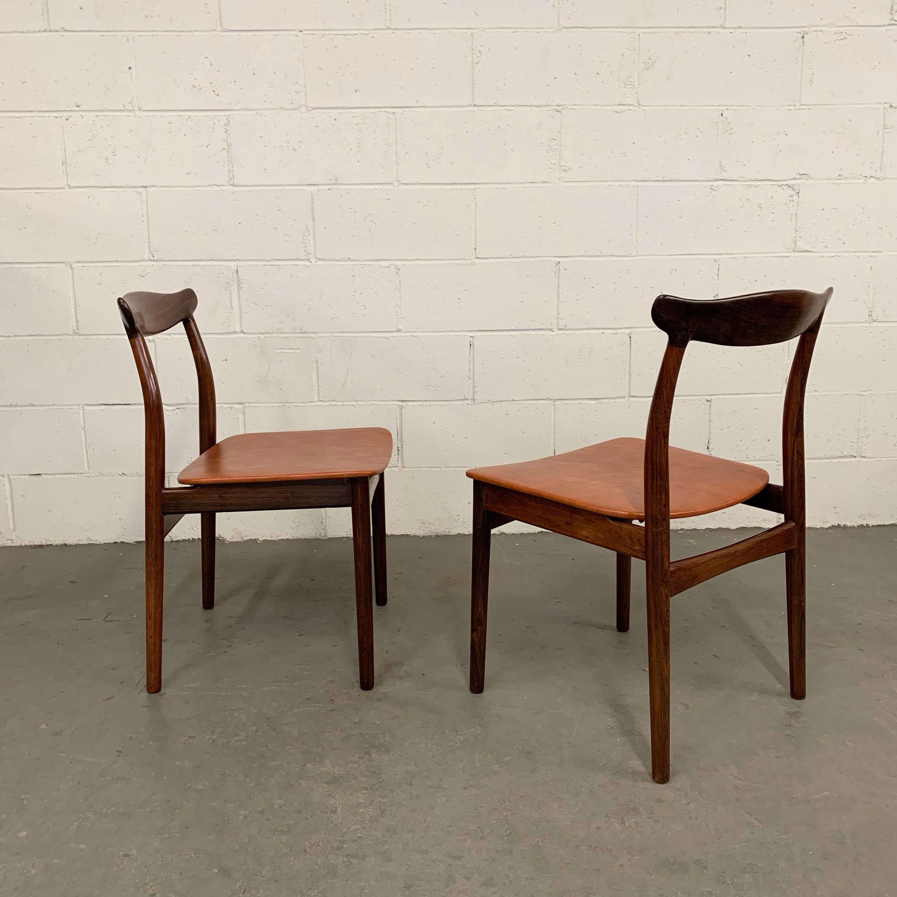 Danish Pair Of Eric Wørts Model 112 Rosewood Cow Horn Side Chairs