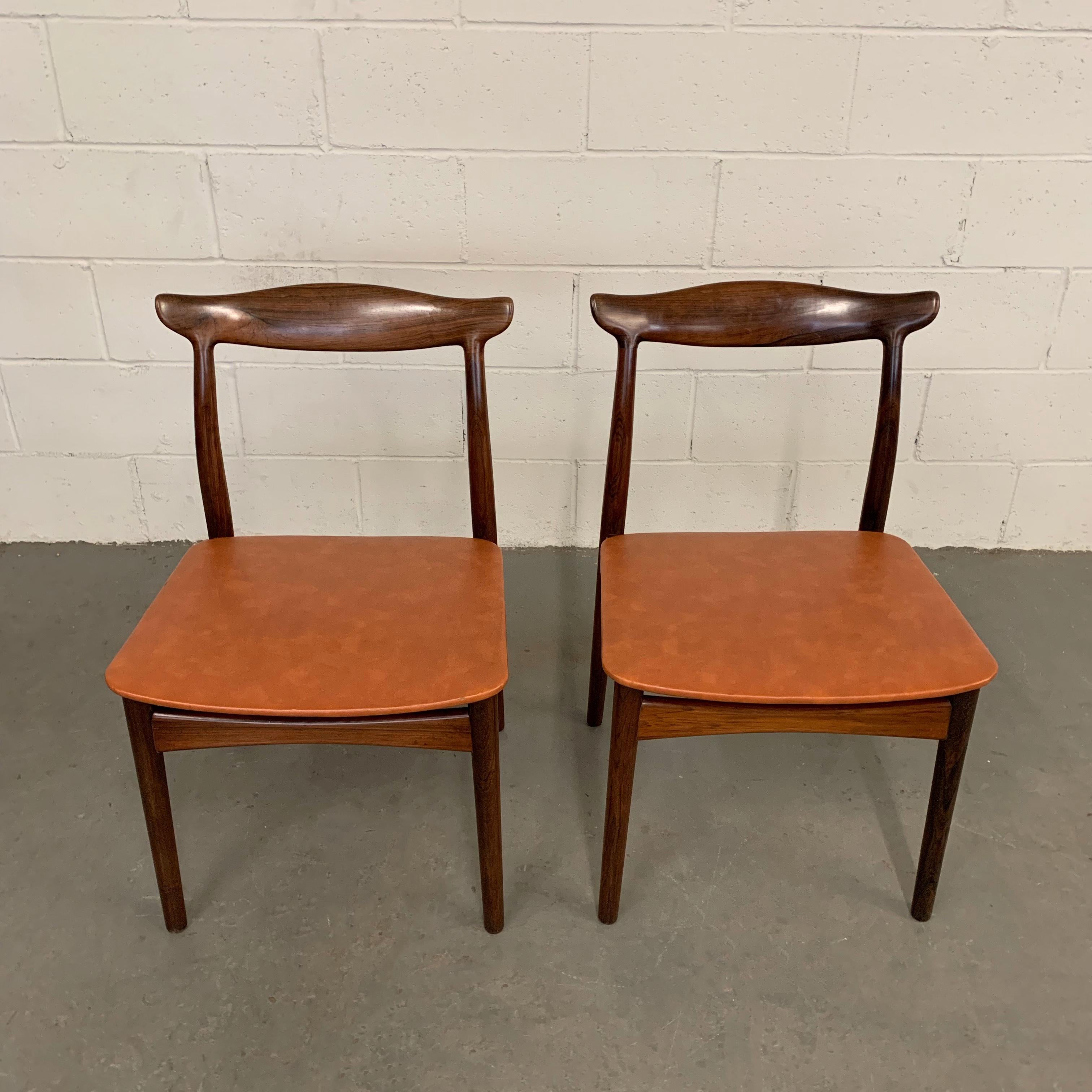 Pair Of Eric Wørts Model 112 Rosewood Cow Horn Side Chairs In Good Condition In Brooklyn, NY