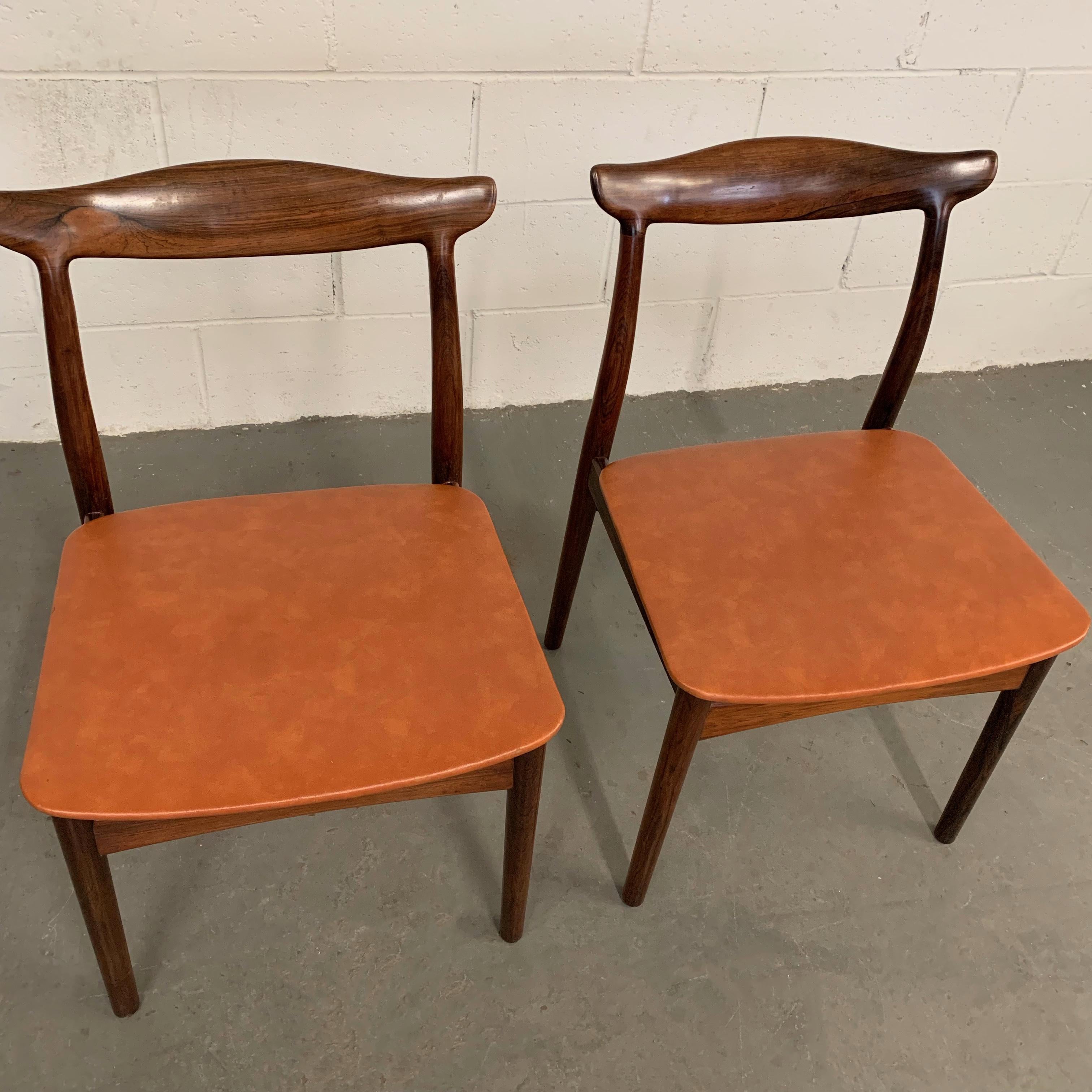 20th Century Pair Of Eric Wørts Model 112 Rosewood Cow Horn Side Chairs
