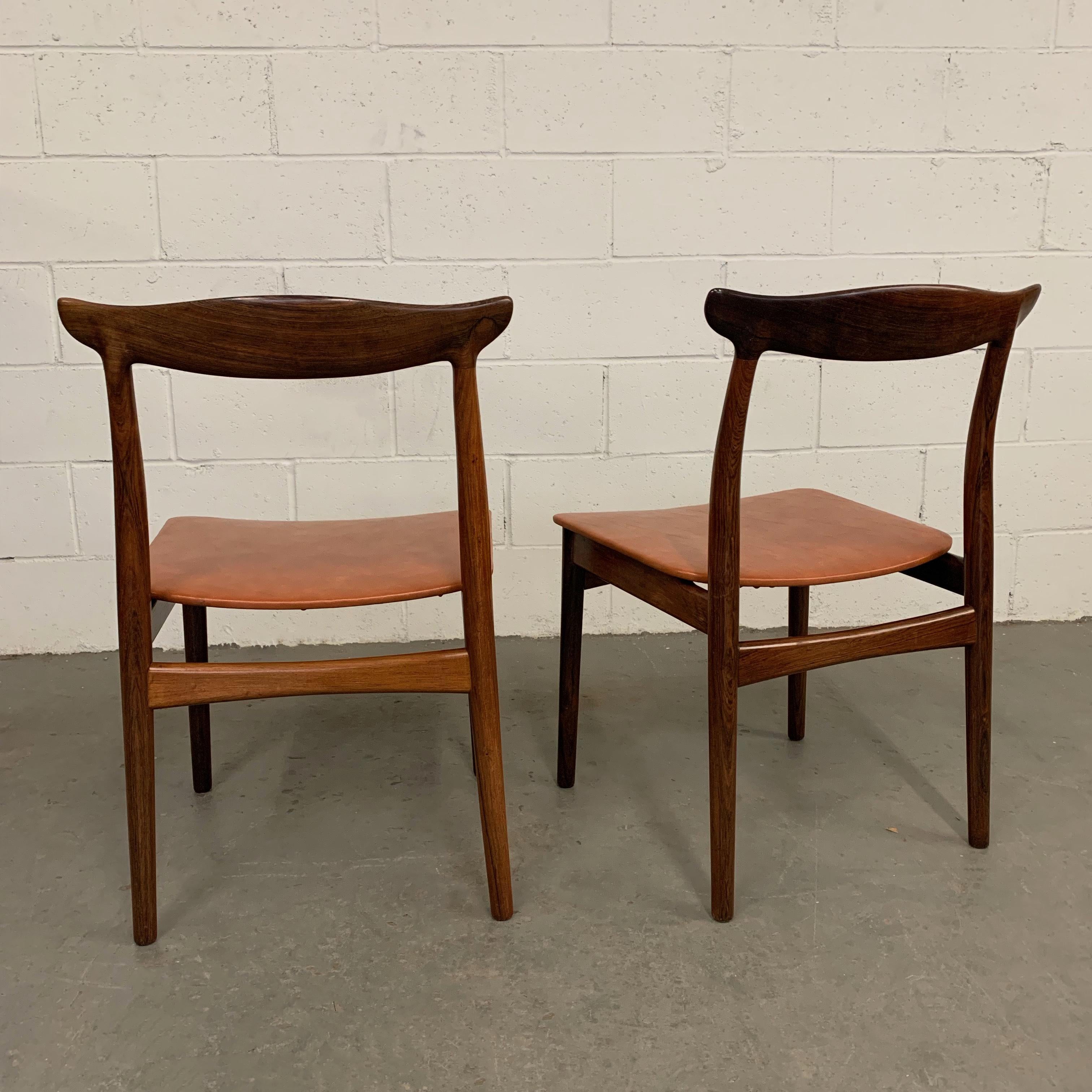 Pair Of Eric Wørts Model 112 Rosewood Cow Horn Side Chairs 1
