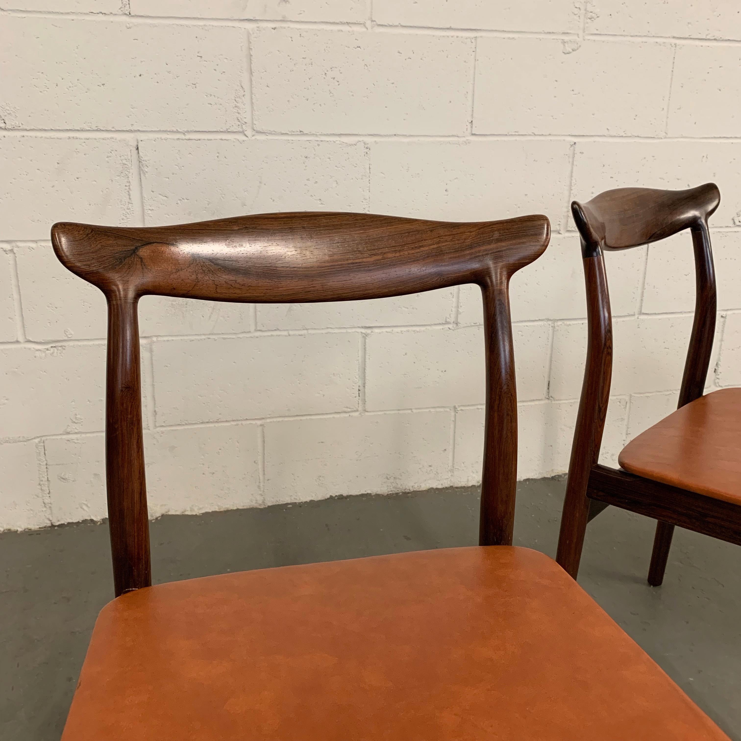 Pair Of Eric Wørts Model 112 Rosewood Cow Horn Side Chairs 2