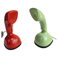 Pair of Ericsson Modern Art Deco Telephones Rotary & Push Button Sweden