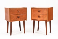 Pair of Erik Brouer Danish Mid-Century Teak Nighstands / End Tables