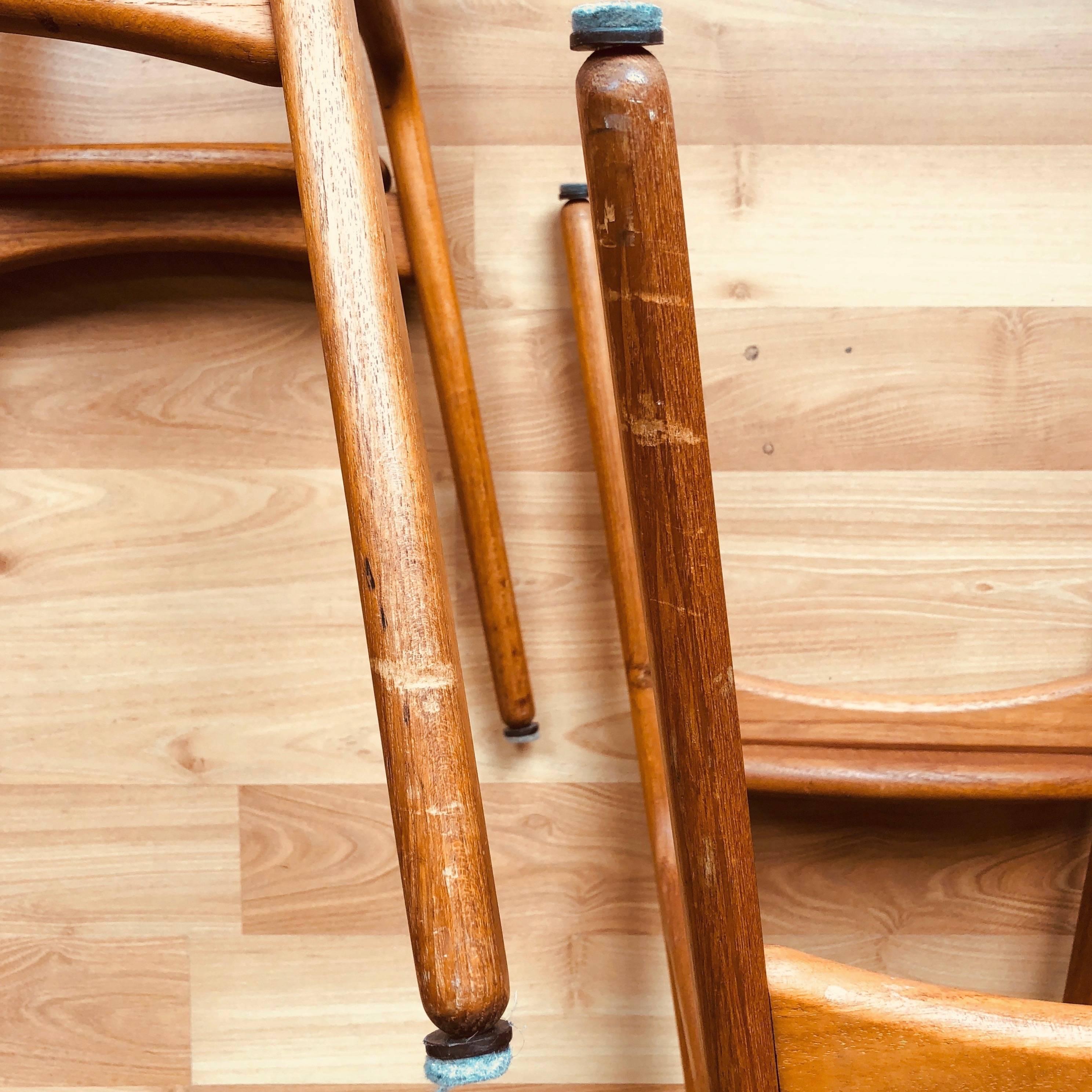 Pair of Erik Buch for Oddense Maskinsnedkeri OD-61 Teak Bar Stools 7