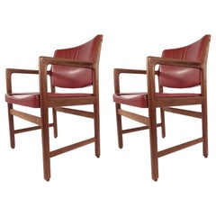 Pair of Erik Ekselius for JOC Design Leather Armchairs