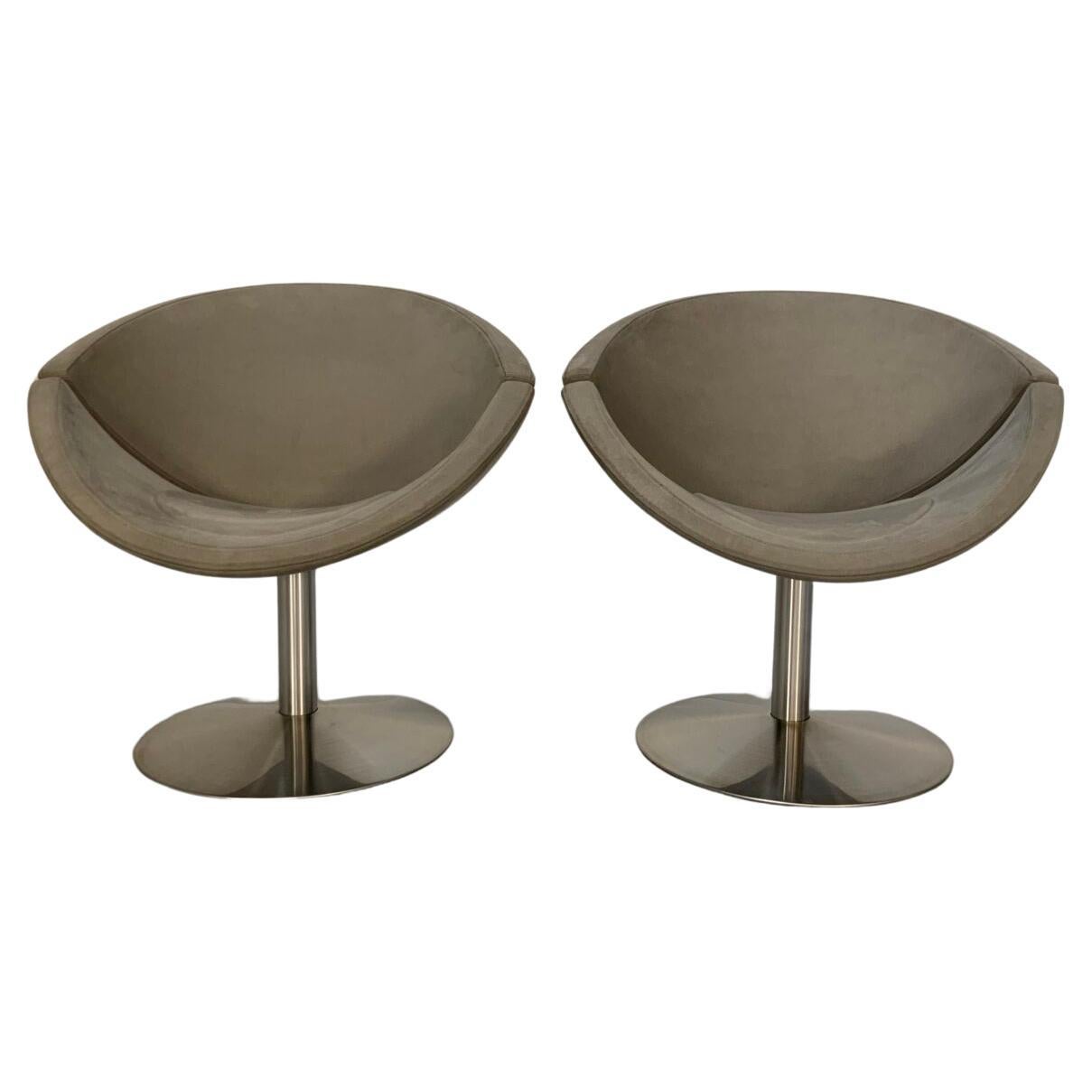 Pair of Erik Jorgensen "Apollo" EJ 96 Chairs - In Mid-Grey Alcantara For Sale