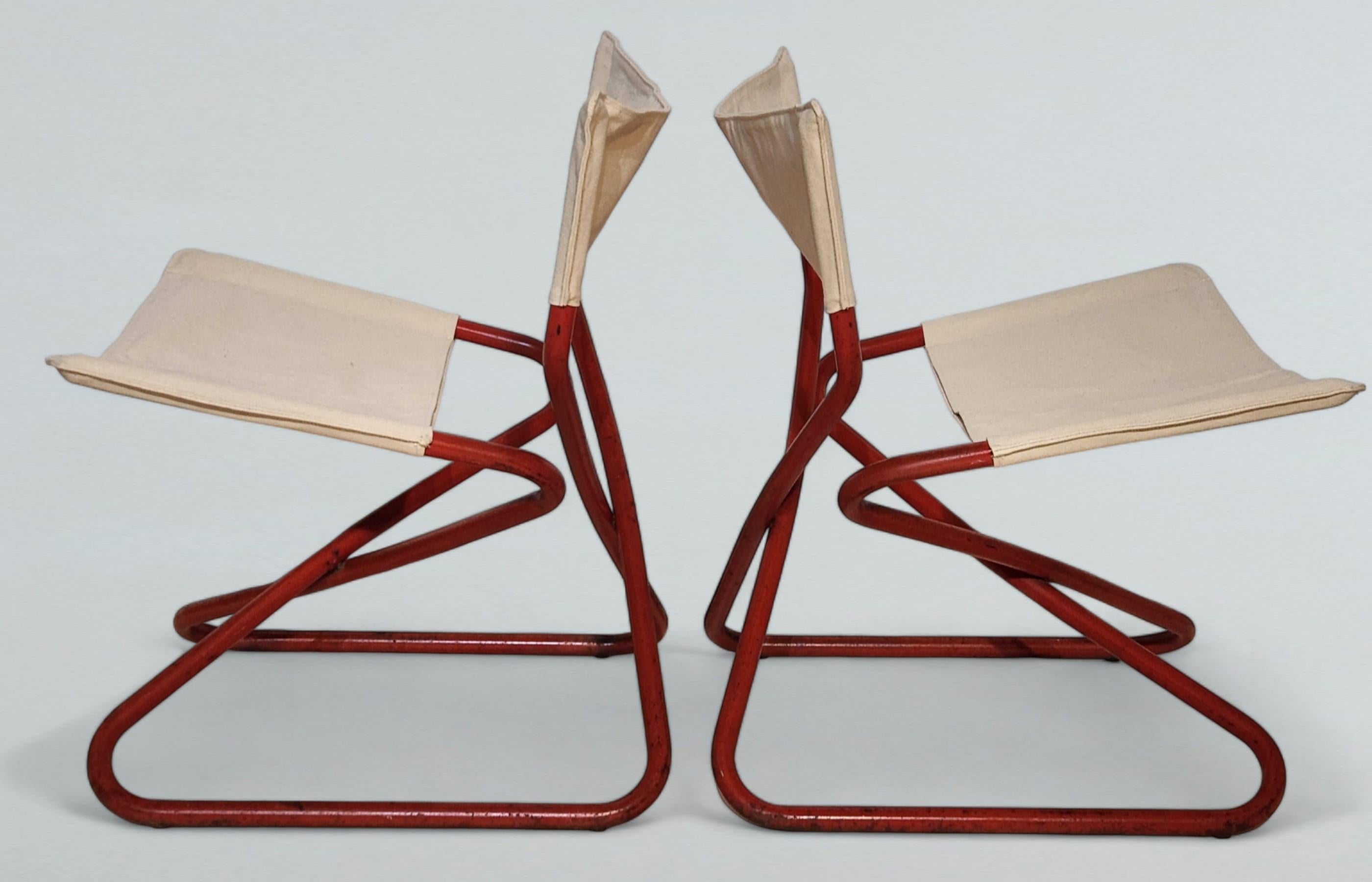 Mid-Century Modern Pair of Erik Magnussen Red Z Easy Chairs Torben Ørskov, Denmark, 1960s