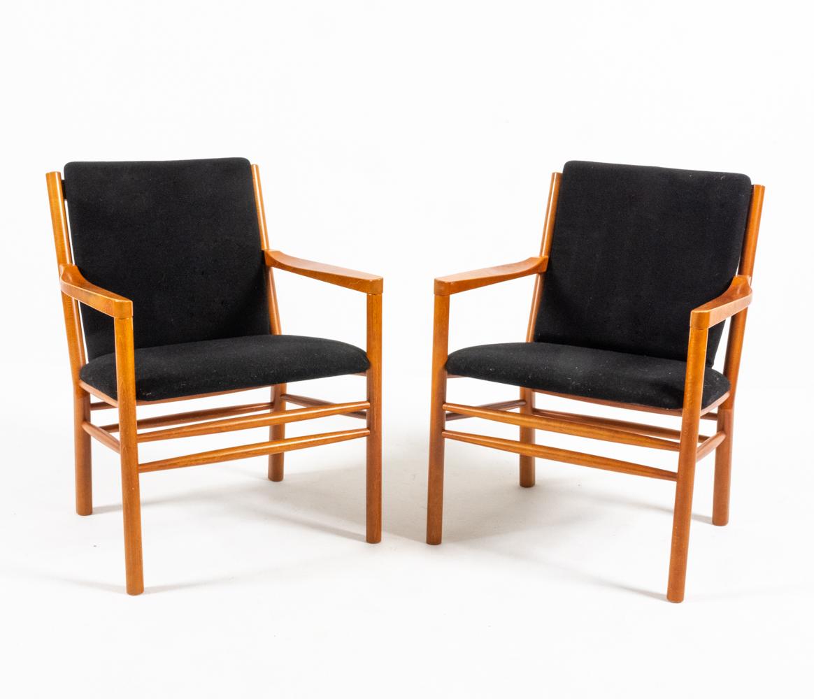 Danish Pair of Erik Ole Jørgensen for Kvist Møbler J-147 Armchairs