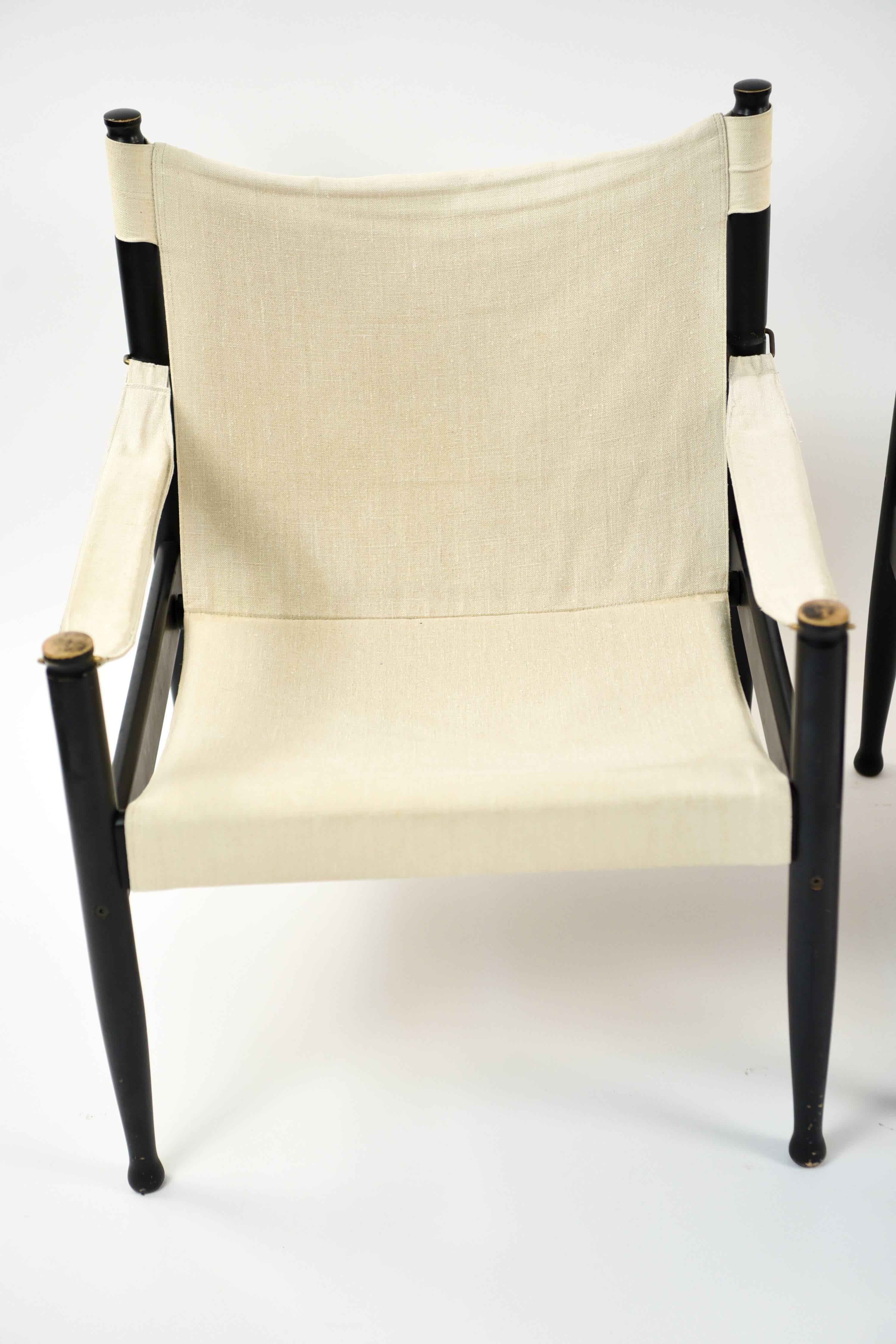 Pair of Erik Wørts for Niels Eilersen Model 30 Safari Chairs 8