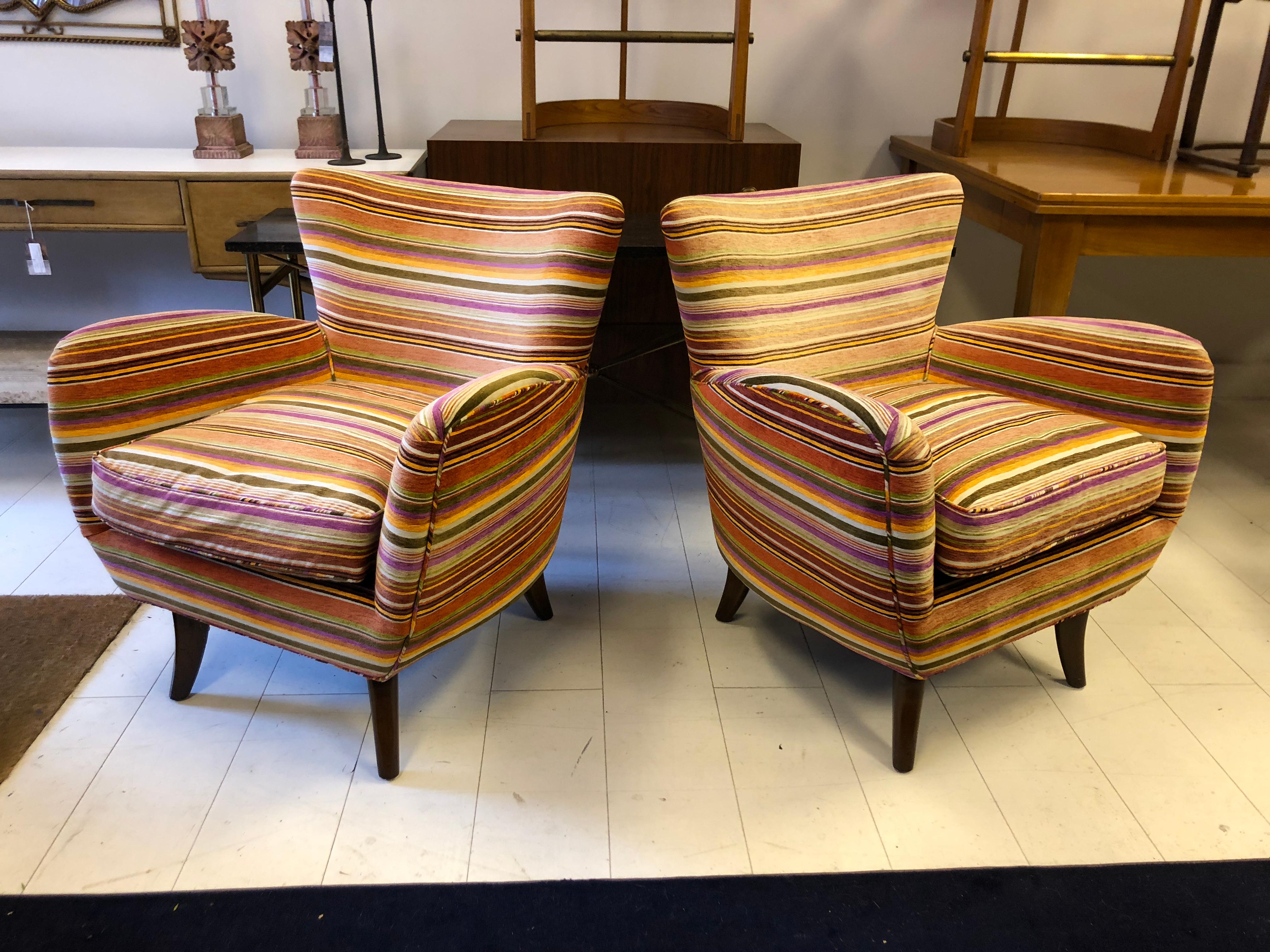 Art Deco Pair of Ernst Schwadron Club Chairs