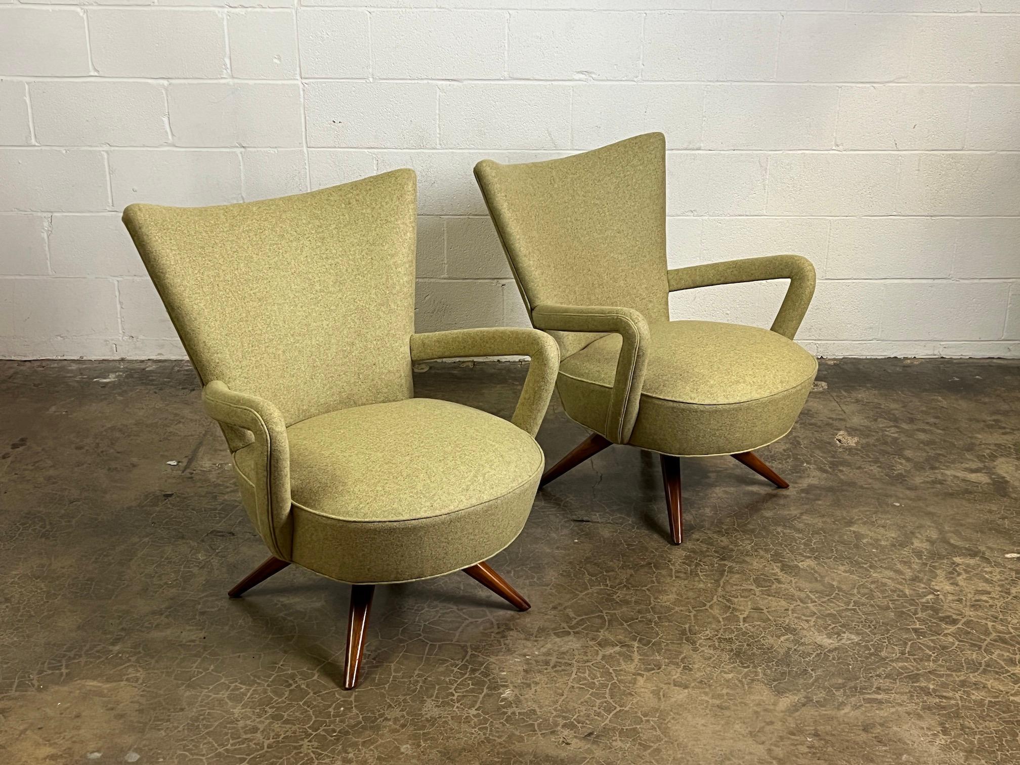 Mid-20th Century Pair of Ernst Schwadron Lounge Chairs