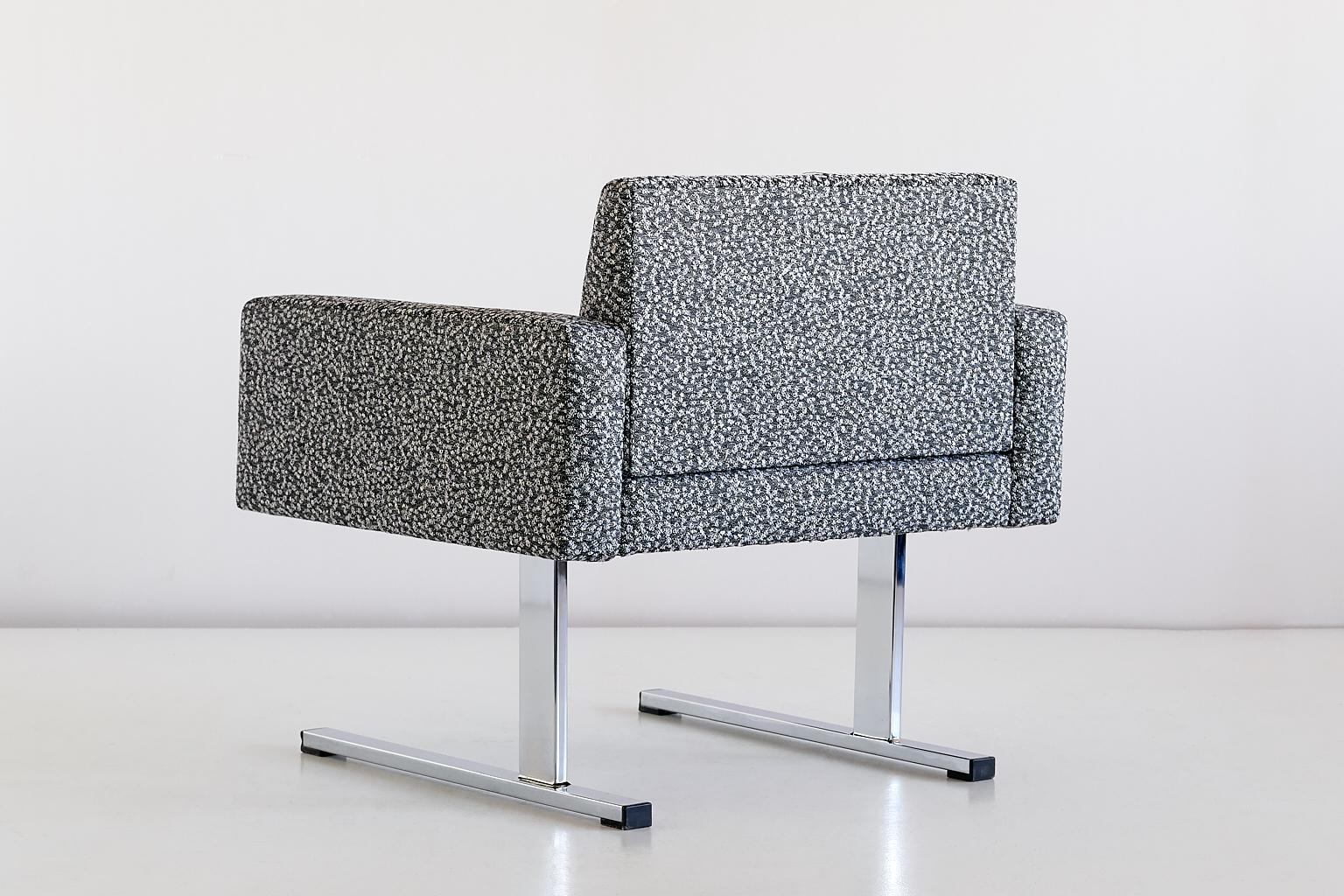 Pair of Esko Pajamies Lounge Chairs in Raf Simons Fabric, Merva Finland, 1960s For Sale 1