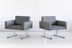 Pair of Esko Pajamies Lounge Chairs in Raf Simons Fabric, Merva Finland, 1960s