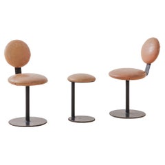 Vintage Pair of Espaço Chairs (1974) and Ciranda Stool (1986), Ricardo Fasanello, Brazil