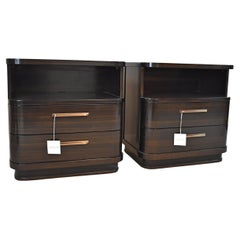 Pair of Espresso Finish Caracole Streamline Nightstands