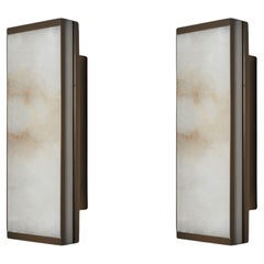 Pair of Essential Italian Alabaster Wall Sconce "Tech"