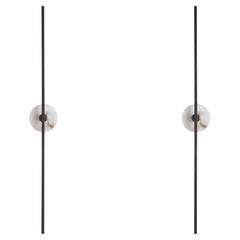 Pair of Essential Italian Wall Sconce "Grand Stick", Bronze and Alabaster