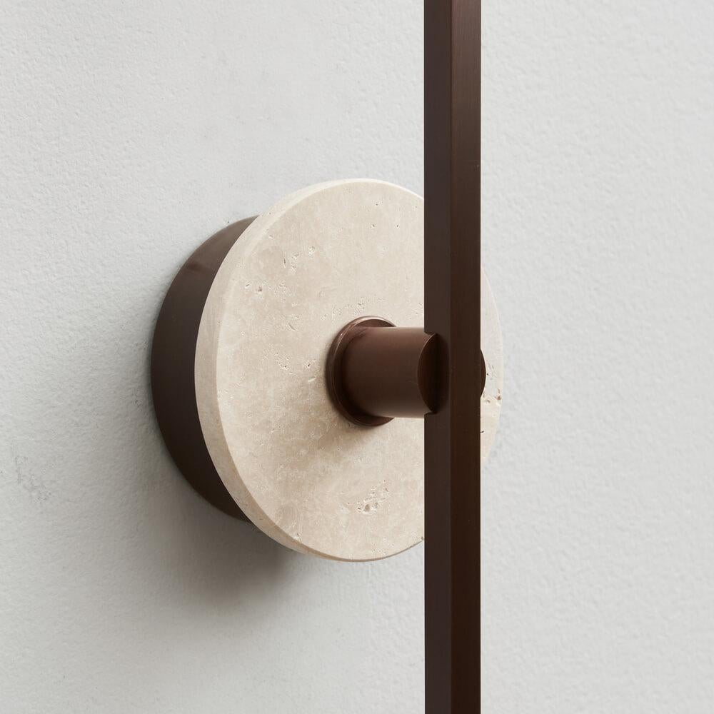 Brushed Pair of Essential Italian Wall Sconce 
