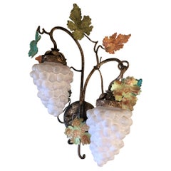 Pair of Estate Italian Venetian Glass Sconces