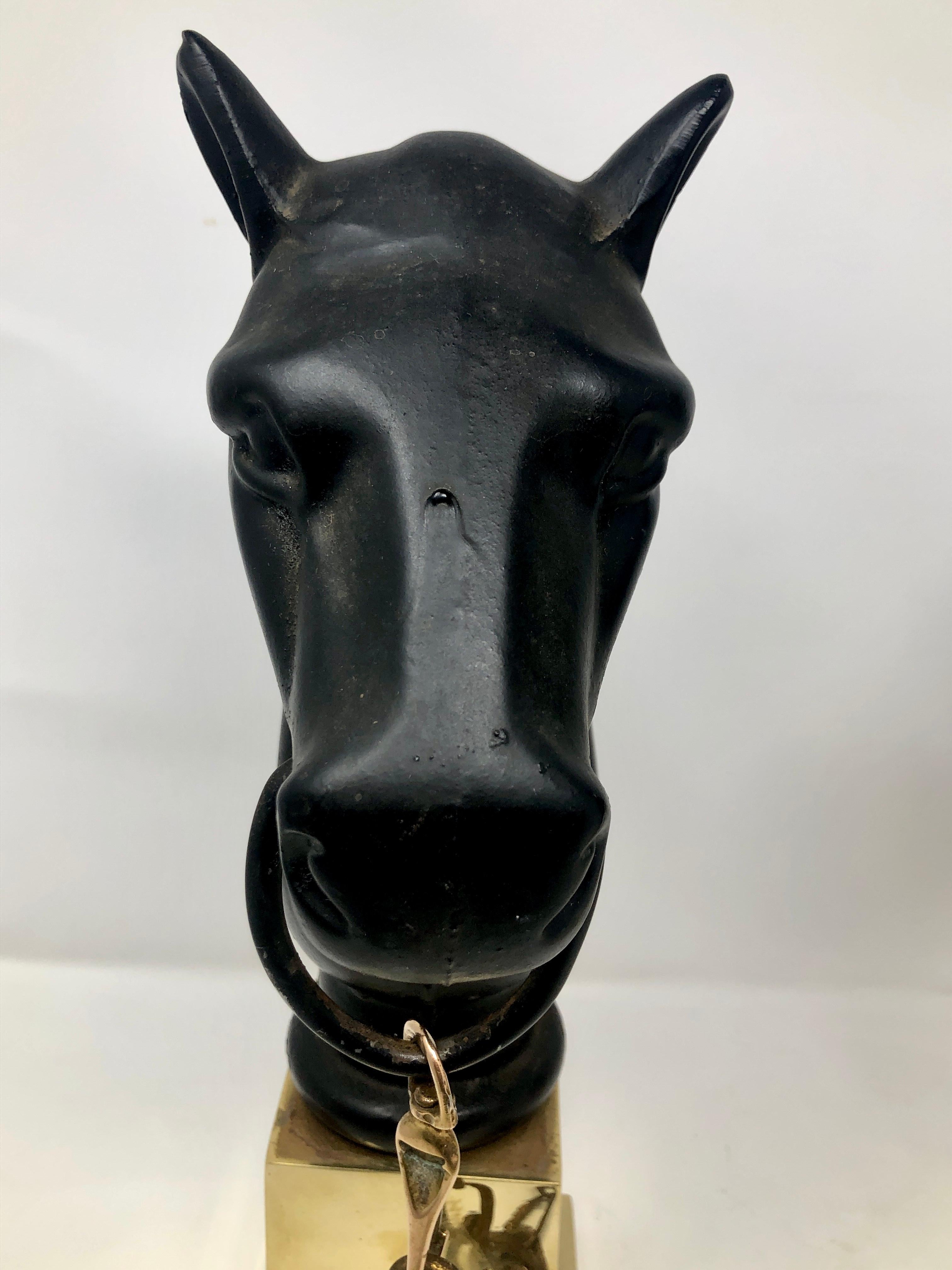 Pair of Estate Wrought Iron Horse Head 