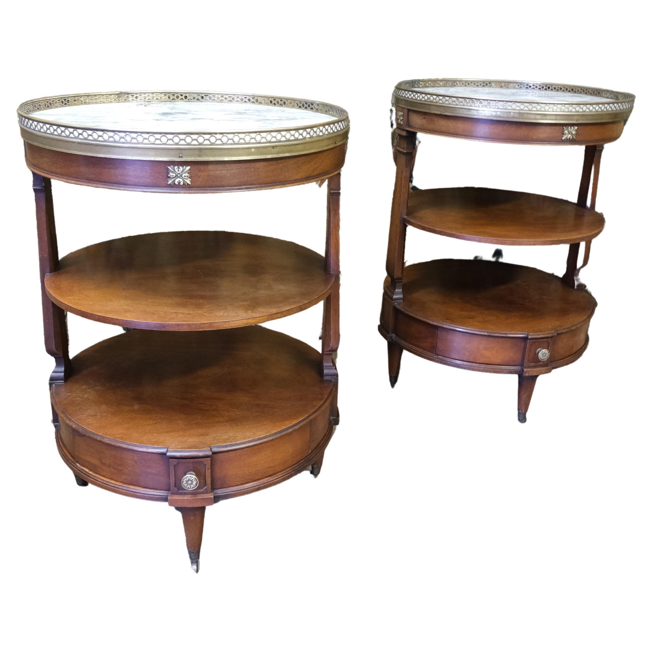 Pair of etagere tables