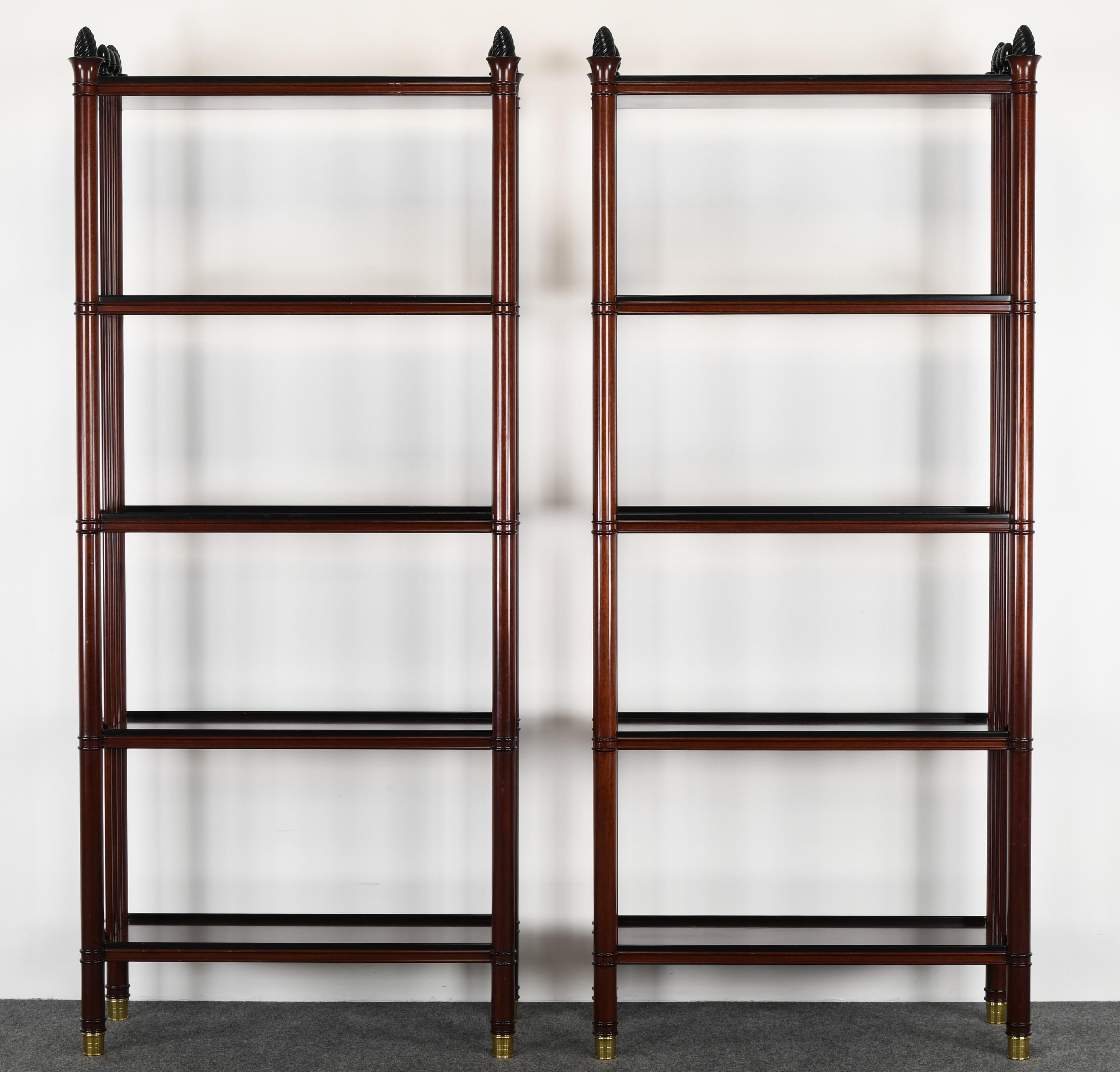 A fine pair of étagères or bookshelves by Peter Marino. Signed underside on the label 