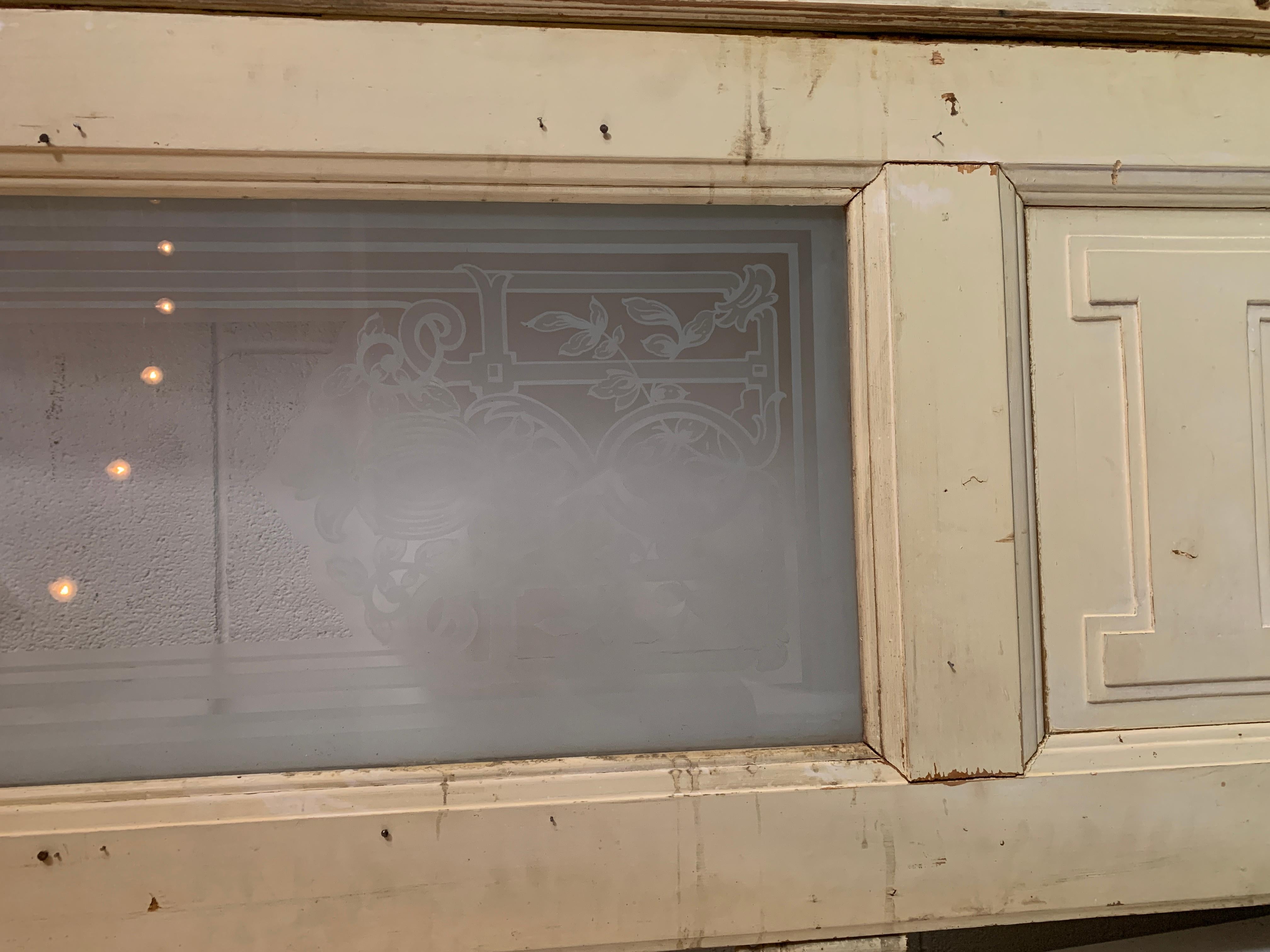 Pair of Etched Glass Doors, circa 1900 1