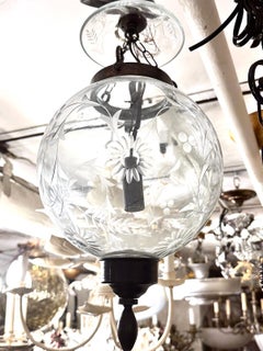 Set of Etched Glass Lanterns, Sold Individually