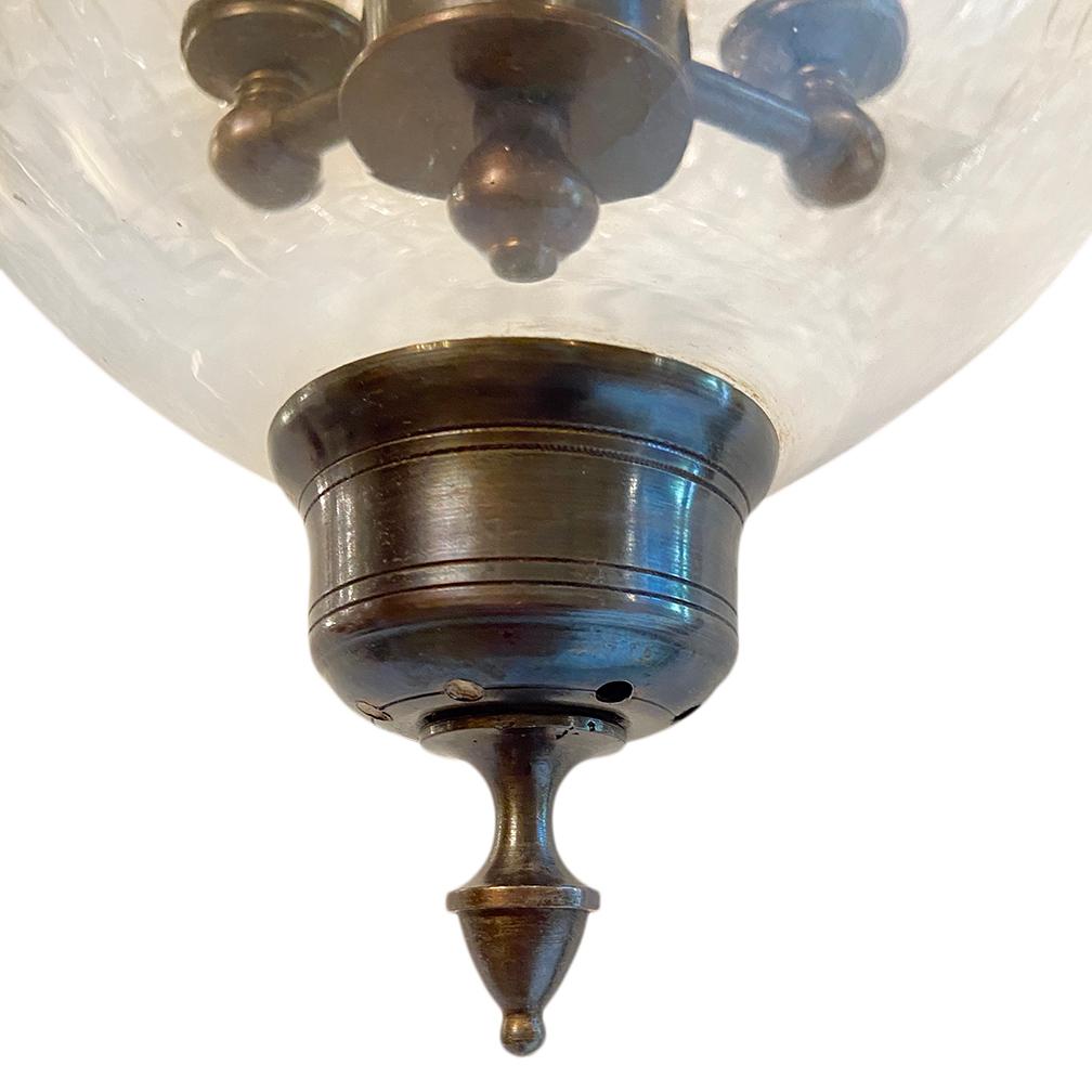 Mid-20th Century Pair of Etched Glass Lanterns, Sold Individually For Sale