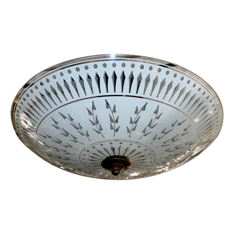 Pair of Etched Glass Light Fixtures, Sold Individually For Sale at 1stDibs luminaires verre