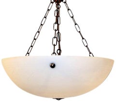 Pair of Etched Glass Neoclassic Pendant Lights, Sold Individually