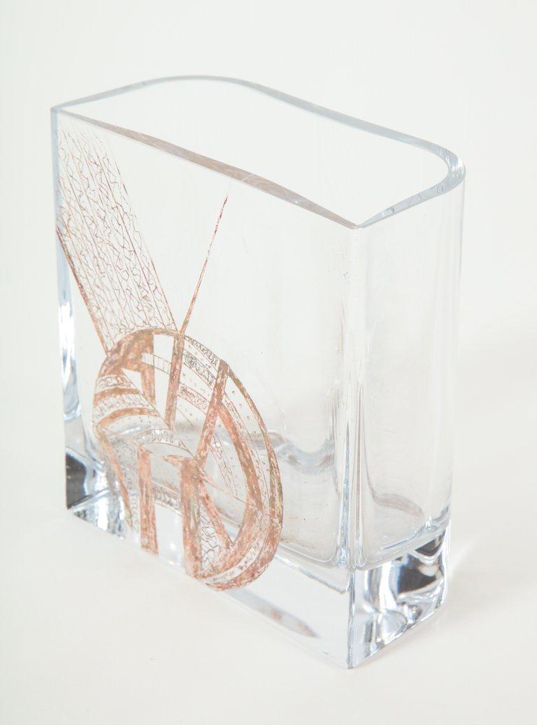 Vasen aus geätztem Glas, Paar (Französisch) im Angebot