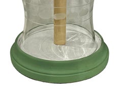 Pair of Etched Hurricane Lamps