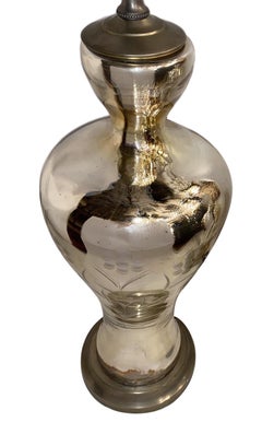 Pair of Etched Mercury Glass Table Lamps