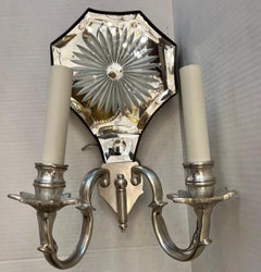 Pair of Etched Mirror Sconces