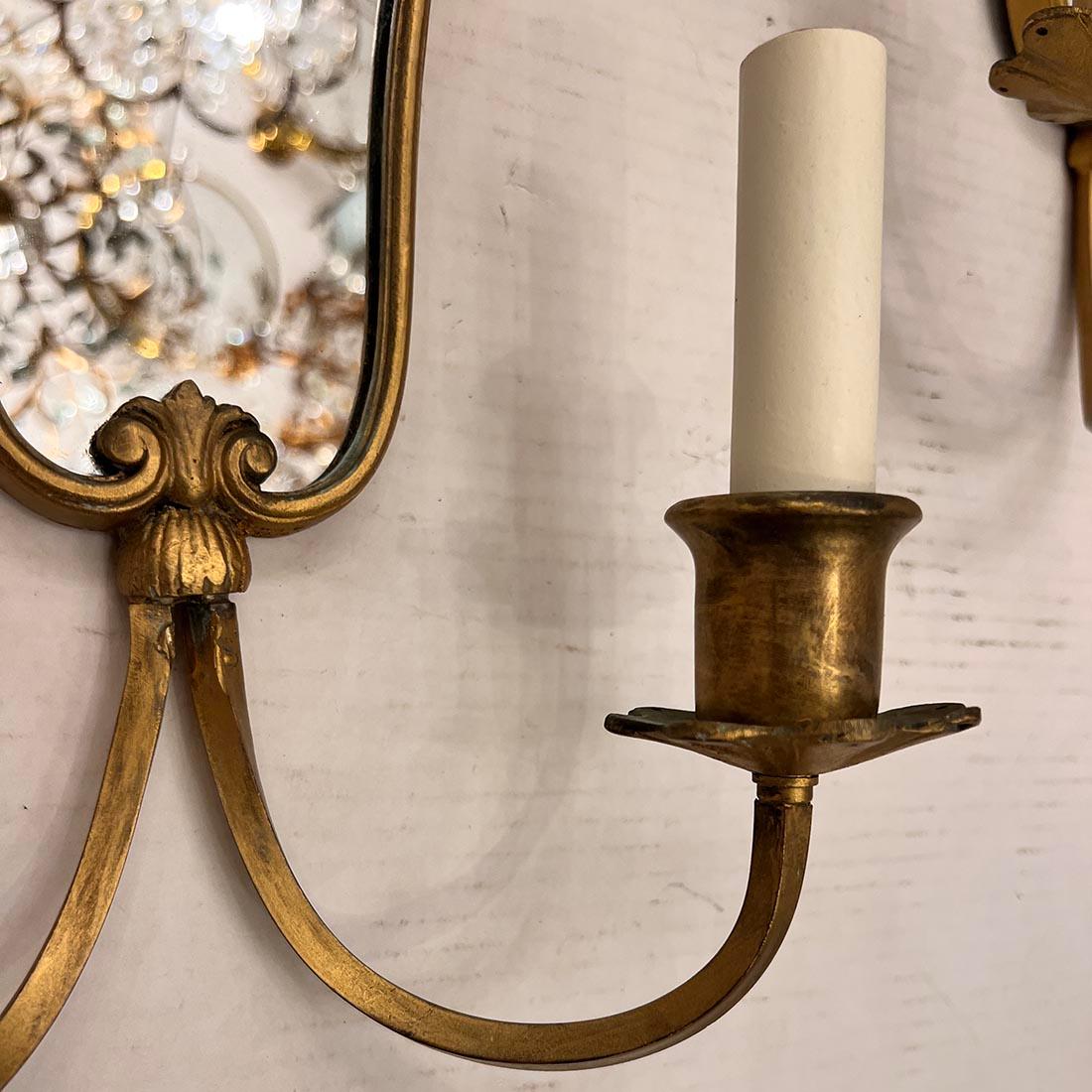 Metà XX secolo Coppia di lampade a specchio incise in vendita