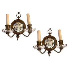 Pair of Etched Mirror Sconces